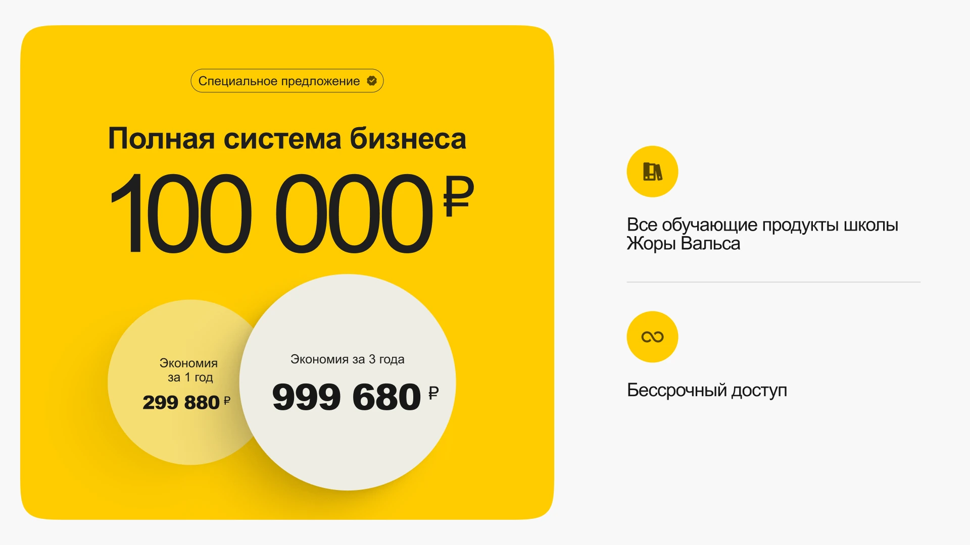 Специальное предложение: полная система бизнеса за 100 000 рублей